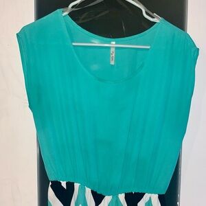 Stylish Chevron Patterned Dress in Teal and Black